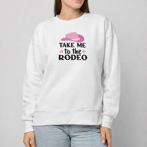 Women's White Rodeo Graphic Sweater